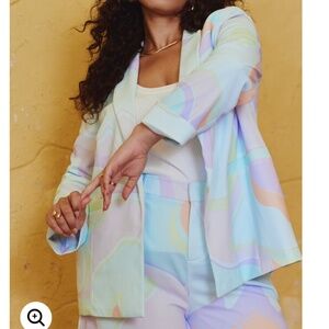 Eloquii Relaxed Printed Blazer